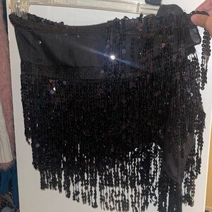 belly dancer sparkly black skirt
